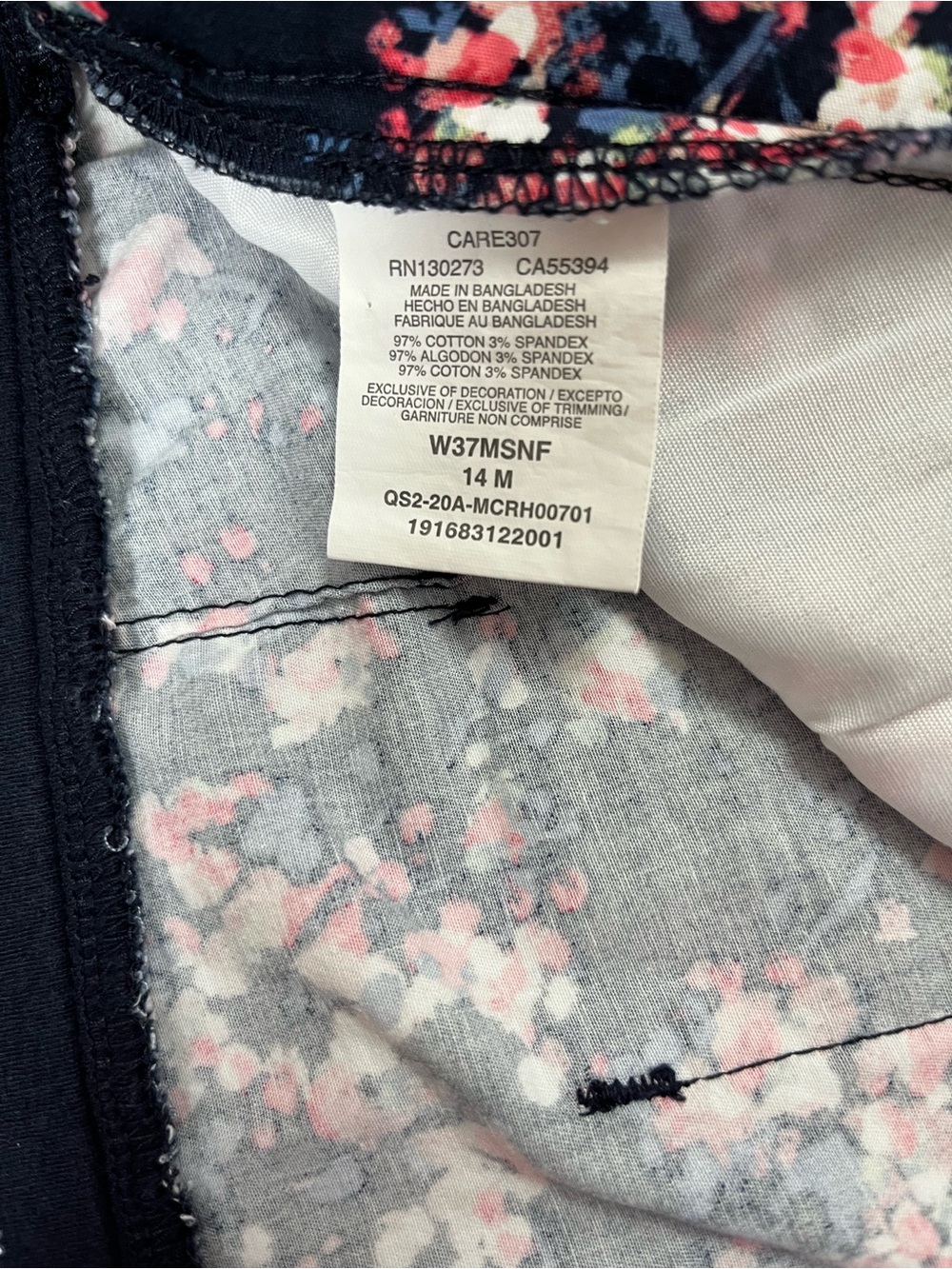 Lee Navy Swim Shorts with Pink & White Floral Print - Picture 5 of 5